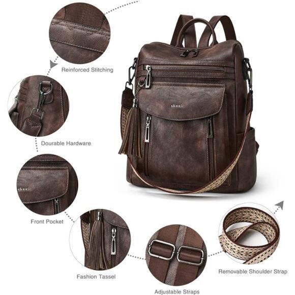 Backpack Purse for Women Fashion Leather Backpack Purse Designer Travel Backpack main image 5